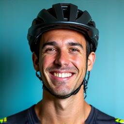 Portrait of Chris, a male cyclist smiling